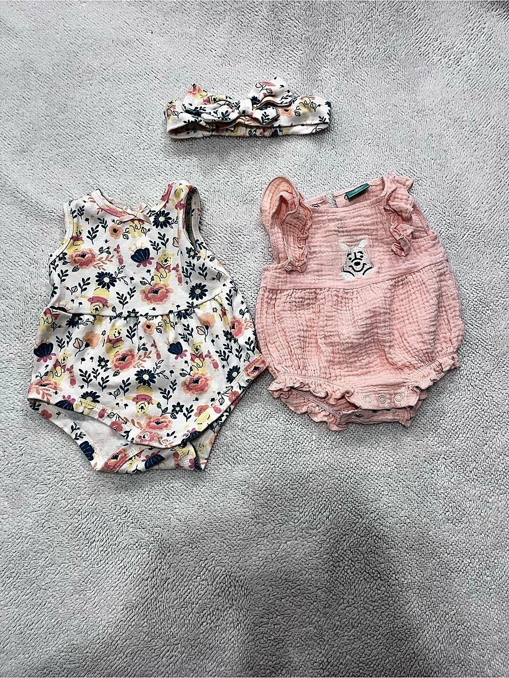 Baby Floral Outfit Set in Pink & Blue